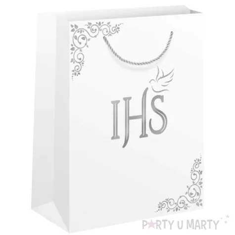 torebka prezentowa komunia swieta ihs z golebica partypal 15x20x10 cm