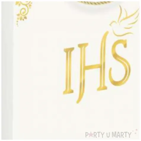 torebka prezentowa komunia swieta ihs zdobiona krawedz partypal 15x20 cm