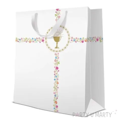 torebka prezentowa komunijna ceremonia premium paw 26 5x33 5 cm