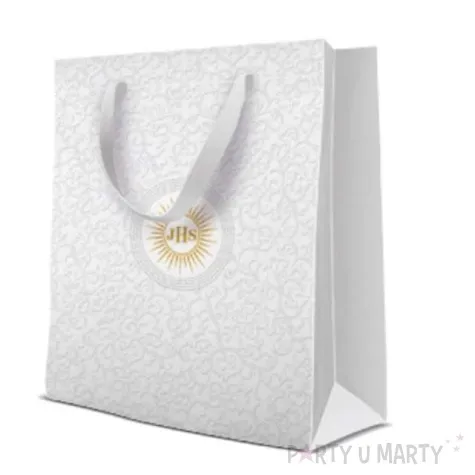 torebka prezentowa komunijna koronka premium paw 20x25 cm