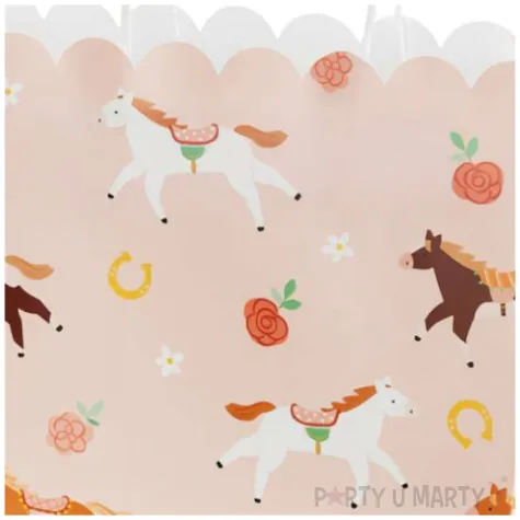 torebka prezentowa konie rozowy jasny partydeco 23 x 22 x 8 5 cm