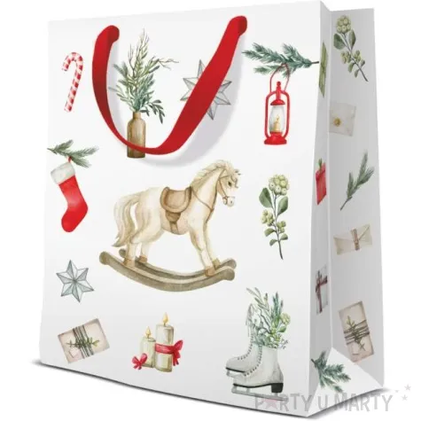 torebka prezentowa konik na biegunach paw 20 x 25 x 10 cm