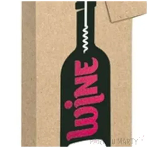torebka prezentowa kraft butelka wine bez partypal 34x12x10 cm