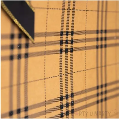 torebka prezentowa kratka duza brazowy partypal 42 x 32 cm