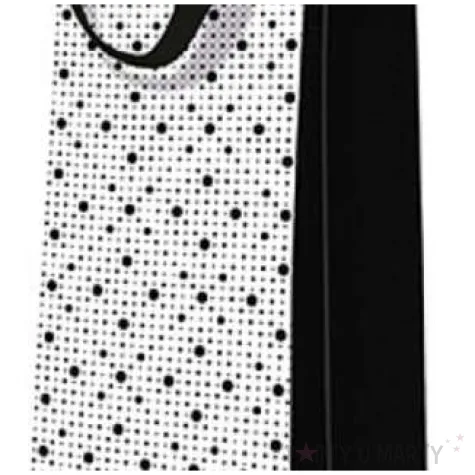 torebka prezentowa kropki bialo czarna paw 12x37 cm