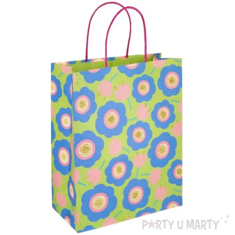 torebka prezentowa kwiaty duet zielony partypal 25 5 x 21 x 10 cm