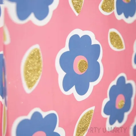 torebka prezentowa kwiaty i listki rozowy partypal 25 5 x 21 x 10 cm