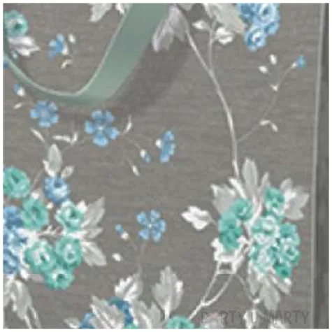 torebka prezentowa kwiaty szara paw 20x25x10 cm