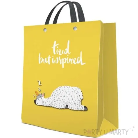 torebka prezentowa lama zolta paw 27x34x13 cm