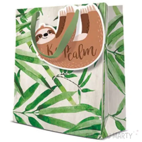 torebka prezentowa leniwiec paw 26x33 cm