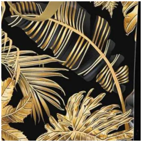 torebka prezentowa liscie premium czarno zloty paw 26 5 x 33 5 x 13 cm