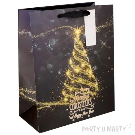 torebka prezentowa merry christmas and happy new year choinka partypal 32x26 cm