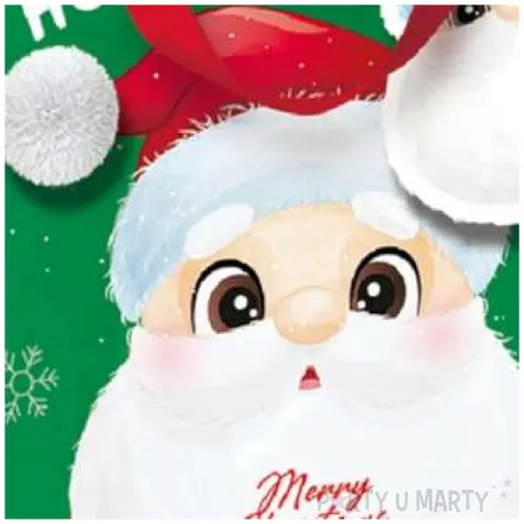 torebka prezentowa mikolaj merry christmas zielona partypal 26x32x12 5 cm