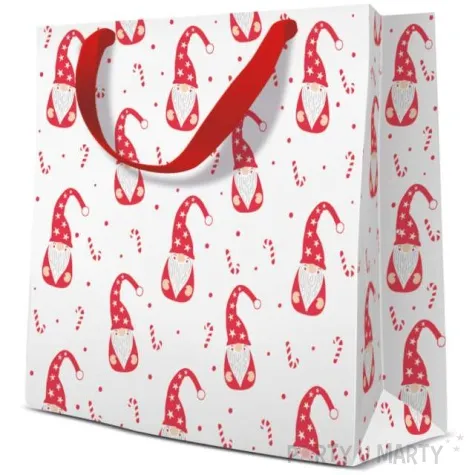 torebka prezentowa mikolaj skrzat paw 17 x 17 x 6 cm