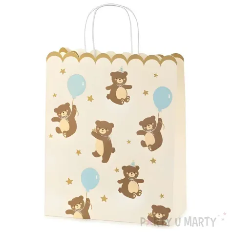 torebka prezentowa mis bezowy partydeco 26 x 32 5 x 13 cm