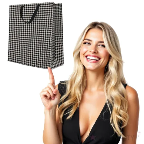 torebka prezentowa pepitka paw 30x41 cm