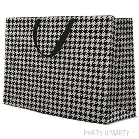 torebka prezentowa pepitka paw 34x27 cm