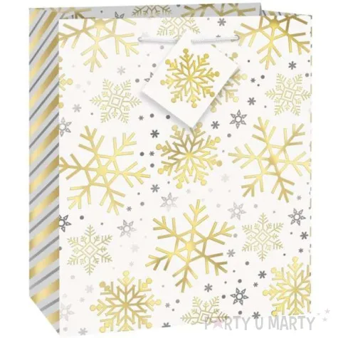 torebka prezentowa platki sniegu unique 23x18 cm