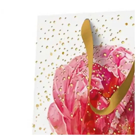 torebka prezentowa roza bialy paw 20 x 25 x 10 cm