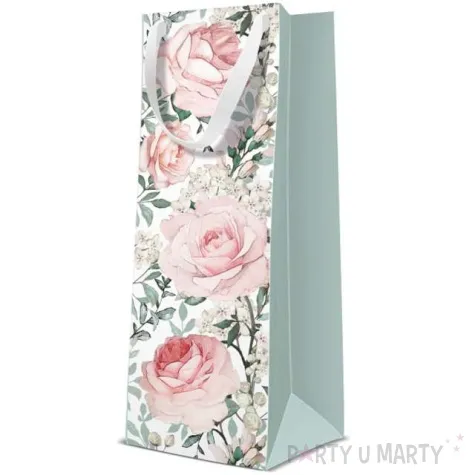 torebka prezentowa roze paw 37x12 cm