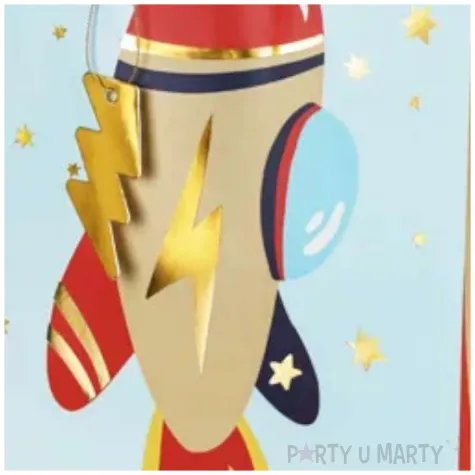 torebka prezentowa samolot blyskawica blekitny partydeco 24 x 35 5 x 10 cm