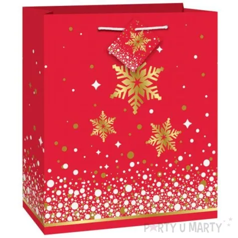 torebka prezentowa sniezynki unique 23x18 cm