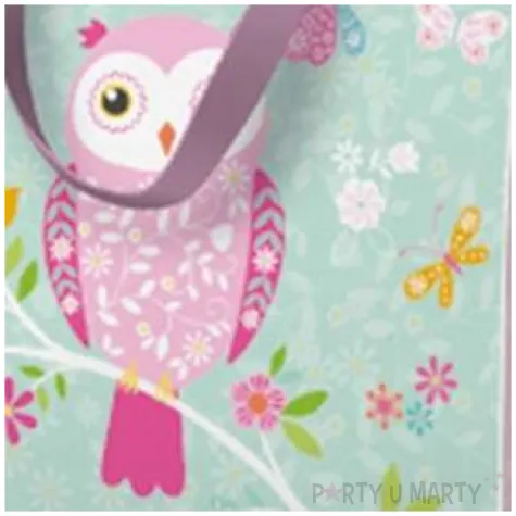 torebka prezentowa sowy paw 20x25 cm