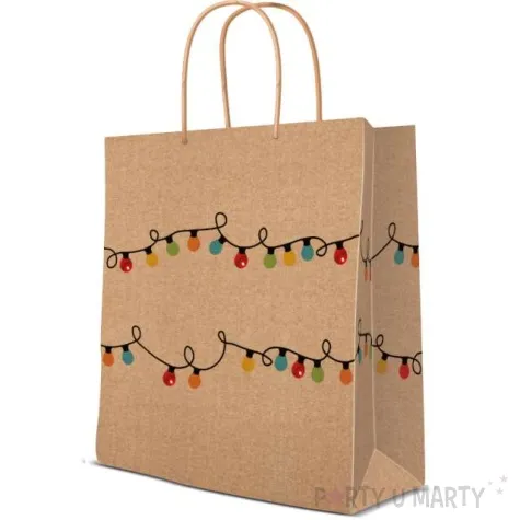 torebka prezentowa swiateczne swiatelka paw 20 x 25 x 10 cm