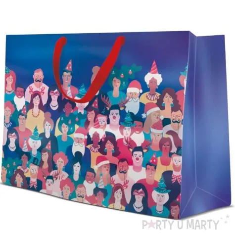 torebka prezentowa swiateczne zgromadzenie paw 33 5 x 26 5 x 13 cm