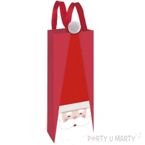torebka prezentowa swiety mikolaj czerwona partypal 34x12x10 cm