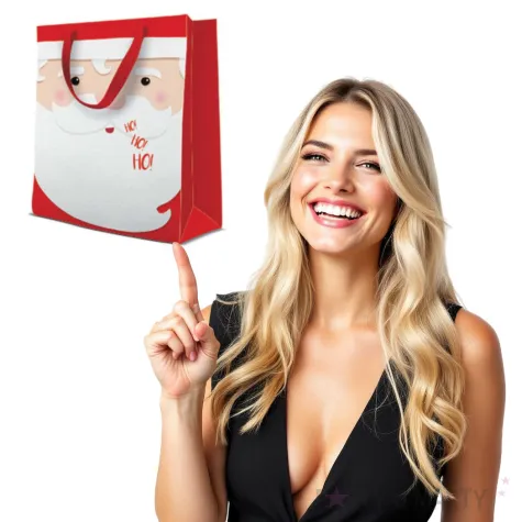 torebka prezentowa swiety mikolaj czerwona paw 20x25 cm