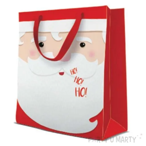 torebka prezentowa swiety mikolaj czerwona paw 20x25 cm