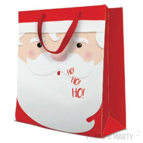 torebka prezentowa swiety mikolaj czerwona paw 26x33 cm