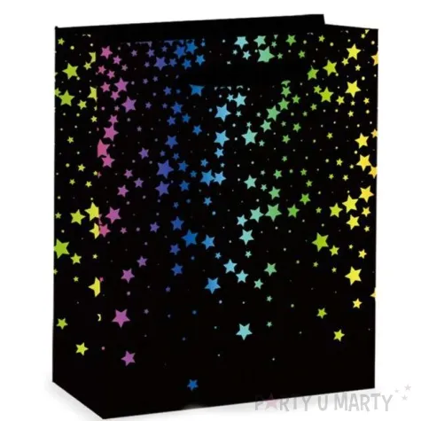 torebka prezentowa teczowe grochy partypal 23 x 18 cm