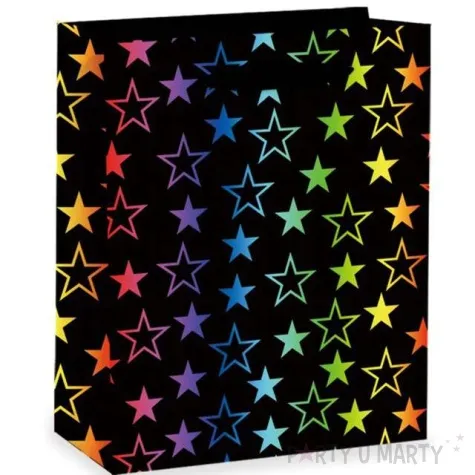 torebka prezentowa teczowe gwiazdki partypal 23 x 18 cm
