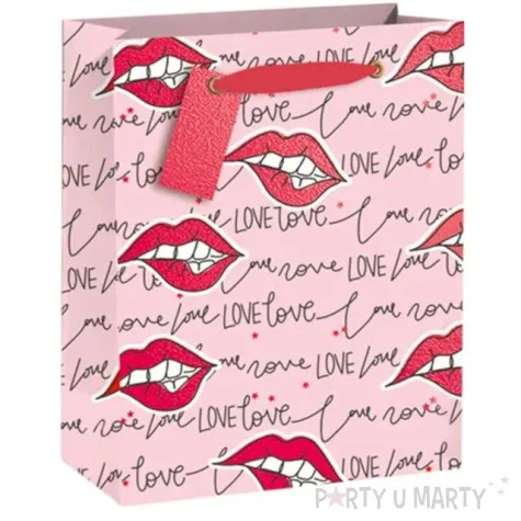 torebka prezentowa usta czerwone love partypal 32x26x12 cm