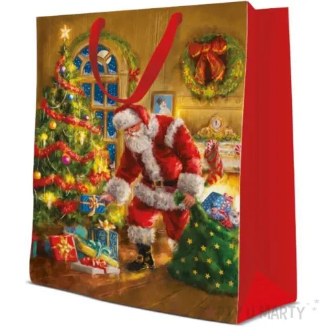 torebka prezentowa wizyta mikolaja paw 30 x 41 x 12 cm