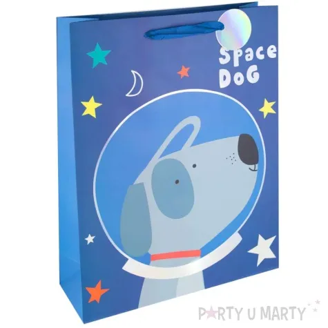 torebka prezentowa wyjatkowe zwierzaki pies astronauta partypal 42x32 cm