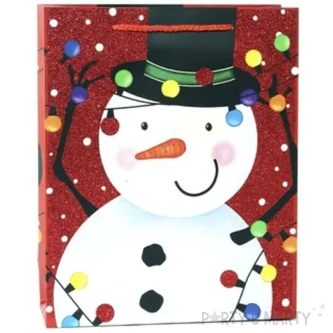 torebka prezentowa xmas balwan czerwona partypal 32x42x12 cm