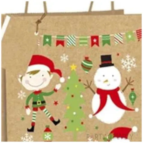 torebka prezentowa xmas elf zlota partypal 32x42x12 cm