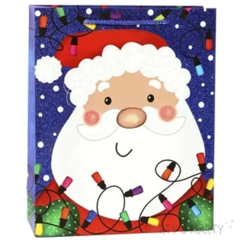 torebka prezentowa xmas mikolaj niebieska partypal 32x42x12 cm