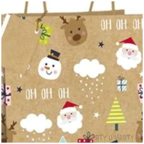 torebka prezentowa xmas prezenty zlota partypal 26x32x12 5 cm