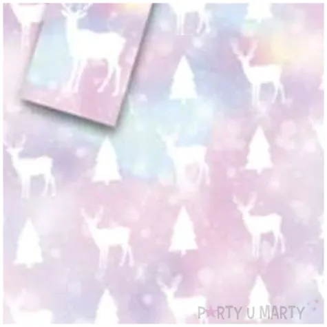 torebka prezentowa xmas renifery pastelowa partypal 26x32x12 5 cm