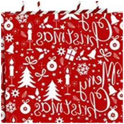 torebka prezentowa xmas sniezki czerwona partypal 26x32x12 5 cm