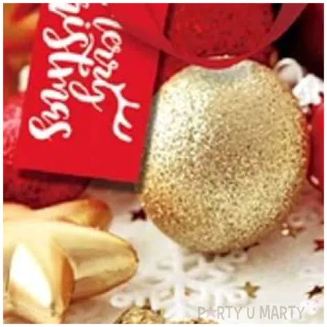 torebka prezentowa xmas zlote bombki czerwona partypal 18x23x10 cm