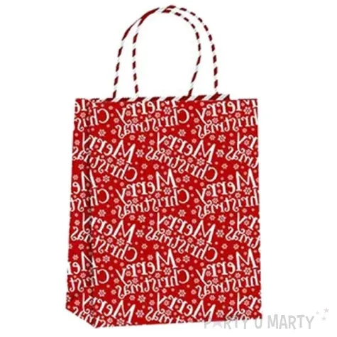 torebka prezentowa xmas zyczenia czerwona partypal 18x23x10 cm