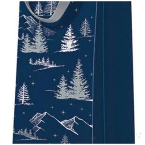 torebka prezentowa zimowa sceneria granatowa paw 12x37 cm