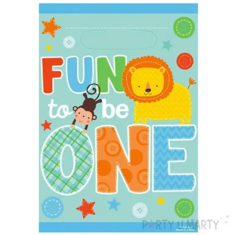 torebki foliowe one wild boy amscan 17x23 cm 8 szt