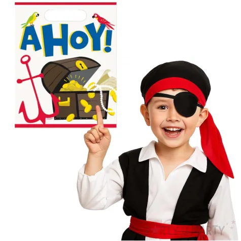 torebki foliowe pirackie skrzynia skarbow ahoy unique 23 x 18 cm 8 szt