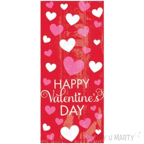 torebki foliowe walentynki happy valentines day czerwone amscan 20 szt